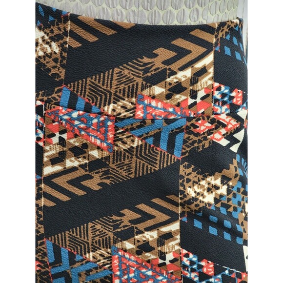 ALK Women's S Lularoe Cassie Black Colorful Geometric Pencil Straight‎ Skirt NEW - Picture 2 of 9